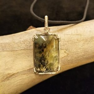 Buttongrass Jade Silver Wire-Wrapped Pendant by Niai Design