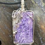 Charoite Silver Wire-Wrapped Pendant by Niai Design