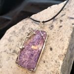Charoite Silver Wire-Wrapped Pendant - Image 4
