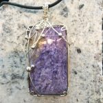 Charoite Silver Wire-Wrapped Pendant - Image 3