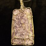 Charoite Silver Wire-Wrapped Pendant - Image 2