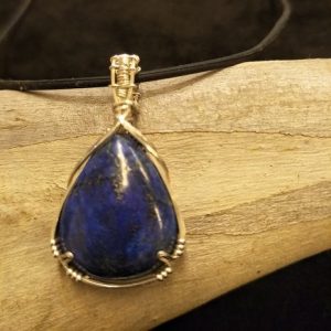 Lapis Lazuli Silver Wire-Wrapped Pendant by Niai Design