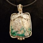 Malachite - Lapis Lazuli Silver Wire-Wrapped Pendant - Image 2