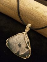 Moss Agate Silver Wire-Wrapped Pendant - Image 3