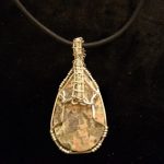 Tasmanian Unakite Pendant Silver Wire-Wrapped - Image 2