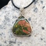 Unakite Silver Wire-Wrapped Pendant - Image 5