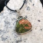 Unakite Silver Wire-Wrapped Pendant - Image 4