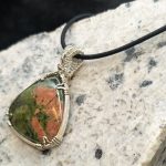 Unakite Silver Wire-Wrapped Pendant - Image 3