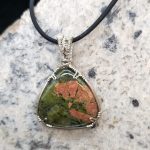 Unakite Silver Wire-Wrapped Pendant by Niai Design