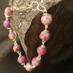 Silver Wire-Wrapped Charoite Bracelet by Belle