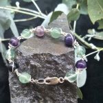 Fluorite and Sterling Silver Wire Wrapped bracelet by Belle