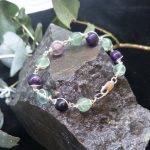 Fluorite and Sterling Silver beaded bracelet by Belle