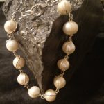 Silver Wire-Wrapped Freshwater Pearl Bracelet by Belle