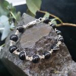 Silver Wire-Wrapped Black Tourmaline Bracelet by Belle