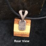 Garnet set in Huon Pine & Blackwood Pendant by Belle