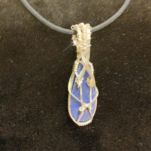 Silver-Wire-Wrapped Lapis Lazuli Pendant by Niai Design