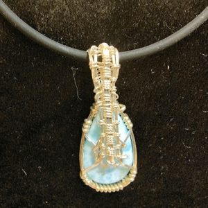 Silver-Wire-Wrapped Larimar Pendant by Niai Design