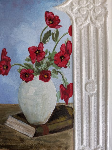 PXL_20250414_033406602 Red Poppies in White Vase by Bella Vandermeer - Image 1